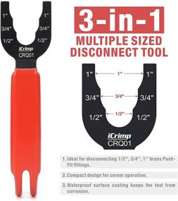 img 3 attached to 🔧 IWISS CRQ01 Brass Push Fit Disconnect Tong Set: 1/2 inch, 3/4 inch, 1 inch Removal Tool for Demounting Push-to-Connect Fittings