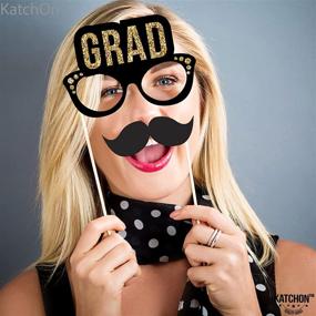 img 2 attached to 🎓 DIY Glitter Graduation Photo Booth Props 2021 - 21 Pcs, Black and Gold Graduation Decorations, Congrats Grad Party Pose Signs, Class of 2021 Picture Props