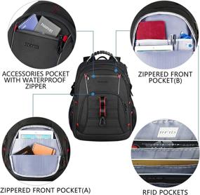 img 2 attached to 🎒 KROSER 17.3 Inch XL Travel Laptop Backpack – Stylish College Backpack with USB Charging Port, RFID Pockets, and Water-Repellent Design – Ideal Day Pack for School, Business, Men, and Women (Black)