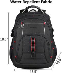 img 3 attached to 🎒 KROSER 17.3 Inch XL Travel Laptop Backpack – Stylish College Backpack with USB Charging Port, RFID Pockets, and Water-Repellent Design – Ideal Day Pack for School, Business, Men, and Women (Black)