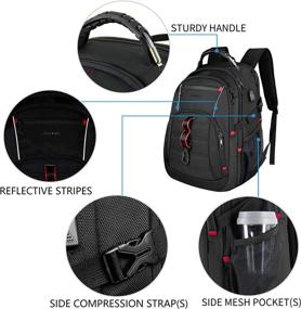 img 1 attached to 🎒 KROSER 17.3 Inch XL Travel Laptop Backpack – Stylish College Backpack with USB Charging Port, RFID Pockets, and Water-Repellent Design – Ideal Day Pack for School, Business, Men, and Women (Black)