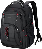 🎒 kroser 17.3 inch xl travel laptop backpack – stylish college backpack with usb charging port, rfid pockets, and water-repellent design – ideal day pack for school, business, men, and women (black) logo