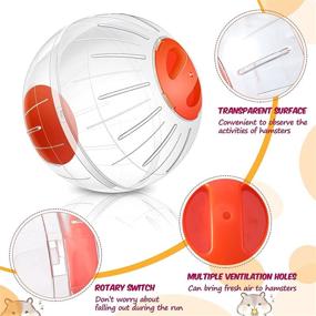 img 2 attached to Skylety Hamster Exercise Ball - Transparent Small Animal Running Ball for Hamster & Other Small Animals, Orange