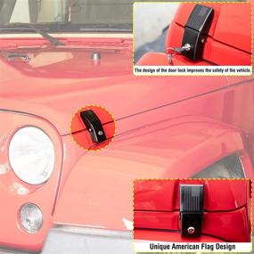 img 2 attached to SQQP Hood Latches: Locking Hood Catch Kit with Premium Aluminum Alloy 🔒 Construction for Jeep Wrangler JK JKU (2007-2018), JL JLU (2018-2021), and Gladiator JT (2020)