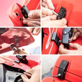 img 3 attached to SQQP Hood Latches: Locking Hood Catch Kit with Premium Aluminum Alloy 🔒 Construction for Jeep Wrangler JK JKU (2007-2018), JL JLU (2018-2021), and Gladiator JT (2020)