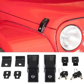 img 4 attached to SQQP Hood Latches: Locking Hood Catch Kit with Premium Aluminum Alloy 🔒 Construction for Jeep Wrangler JK JKU (2007-2018), JL JLU (2018-2021), and Gladiator JT (2020)