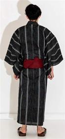 img 2 attached to Medium Black Men's Accessories Set - KYOETSU Yukata 4-Piece