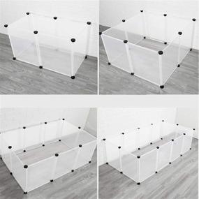 img 3 attached to 🐾 Portable Resin Small Pet Playpen: 12-Panel Cage with Carpet Mat for Puppy, Kitten, Bunny, Guinea Pig, Hamster & Hedgehog