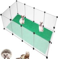 🐾 portable resin small pet playpen: 12-panel cage with carpet mat for puppy, kitten, bunny, guinea pig, hamster & hedgehog логотип