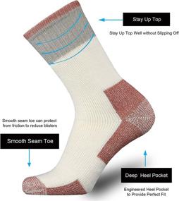 img 2 attached to 🧦 Moisture Wicking Merino Wool Outdoor Hiking Crew Socks for Men - Extra Thermal Cushioning