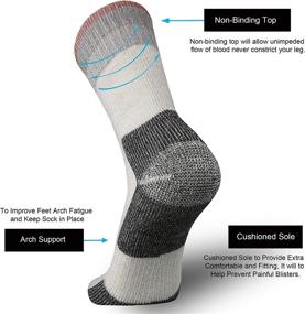 img 3 attached to 🧦 Moisture Wicking Merino Wool Outdoor Hiking Crew Socks for Men - Extra Thermal Cushioning