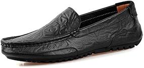 img 1 attached to Loafers Premium Leather Breathable Driving Men's Shoes