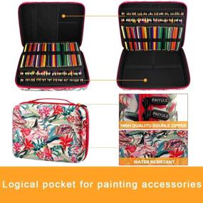 img 1 attached to Premium Pencil Storage Case - 240+ Colored Pencils Holder, Pencil Bag for Prismacolor, Watercolor, Faber Castell & ARTEZA Colored Pencils Set - Flower Design