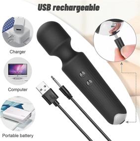 img 1 attached to 🔋 Enhanced Rechargeable Personal Wand Massager: 18 Vibration Modes, Waterproof & Quiet - Ideal for Body, Shoulders, Back, Neck - Men & Women