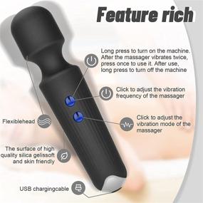 img 2 attached to 🔋 Enhanced Rechargeable Personal Wand Massager: 18 Vibration Modes, Waterproof & Quiet - Ideal for Body, Shoulders, Back, Neck - Men & Women