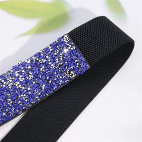 img 1 attached to DTWAWA Stretchy Rhinestone Elastic Crystal Women's Accessories in Belts