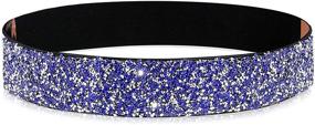 img 4 attached to DTWAWA Stretchy Rhinestone Elastic Crystal Women's Accessories in Belts