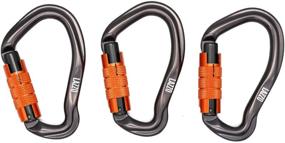 img 2 attached to Lazzo 3 Pack Twist Lock Climbing Carabiner Clips - Auto Locking, Heavy 🧗 Duty, Perfect for Climbing, Rappelling, Dog Leash - D Shaped 4.21 Inch, Large Size, Orange