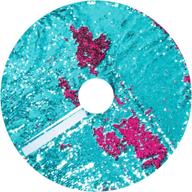 🎄 24-inch glittery sequin tree skirt: turquoise to fuchsia color changing mermaid christmas home decor logo