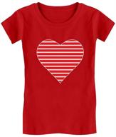 ❤️ valentine's day red striped heart toddler girls' fitted t-shirt for kids logo