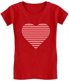 img 4 attached to ❤️ Valentine's Day Red Striped Heart Toddler Girls' Fitted T-Shirt for Kids