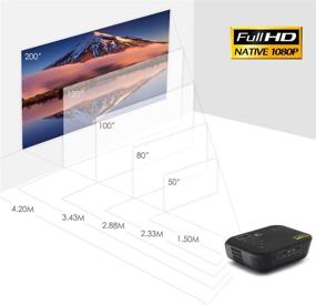 img 2 attached to 🎥 CROSSMIND Full HD Projector, WiFi Smart Portable Projector, 5500 Lumens/200 Display/ Contrast 5000:1 Full HD Theater Projector with Wireless Mirror to iPhone/Android Phones,Black Knight, Native 1080p