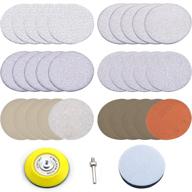 🔸 versatile 3 inch aluminum oxide sanding discs: dry/wet with hook loop, including 5-piece set with multiple grits (60, 240, 600, 1000, 5000, 10000), equipped with 1/4 inch shank backing pad + soft foam buffering pad logo