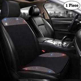 img 4 attached to 🚗 Dayutech Universal Breathable Mesh Car Seat Cover Protector Mat with Bling Bling Crystal Rhinestones Diamond - Front Seat Set for Women Girls - Four Season (1-Piece)