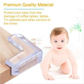 img 1 attached to 👶 Clear Baby Glass Table Corner Protectors (12 Pack) - Edge Bumpers with High Resistant Adhesive for Furniture, Bed, Dressers, Cabinets, Entertainment Centers - Ensures Safety for Baby and Kids