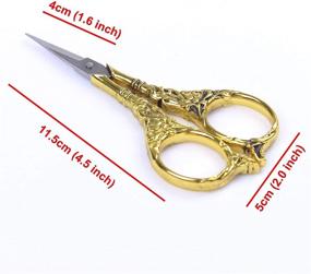 img 3 attached to BIHRTC Vintage European Style Scissors Stainless Steel For Cross Stitch Cutting Embroidery Sewing Handcraft Craft Art Work DIY Tool(Gold)