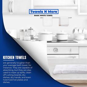 img 1 attached to Towels N More 12 White Hand Towels 16x27 100% Cotton - Salon/Gym/Hotel Quality, Super Absorbent - Ideal for Bathroom, Kitchen, Home or Commercial Use (12 Pack)