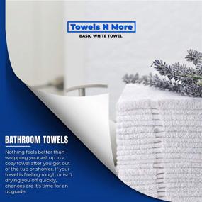 img 2 attached to Towels N More 12 White Hand Towels 16x27 100% Cotton - Salon/Gym/Hotel Quality, Super Absorbent - Ideal for Bathroom, Kitchen, Home or Commercial Use (12 Pack)