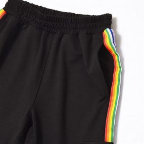 img 1 attached to Jogger Pocket Rainbow Striped Sweatpants Girls' Clothing and Pants & Capris