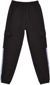 img 2 attached to Jogger Pocket Rainbow Striped Sweatpants Girls' Clothing and Pants & Capris