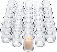 set of 36 letine clear glass tealight candle holders - bulk glass 🕯️ votive candle holders for thanksgiving table decor, wedding proposals, parties, holidays, and home decor logo