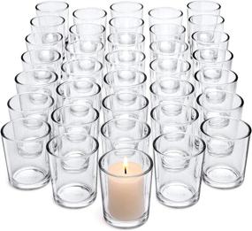 img 4 attached to Set of 36 Letine Clear Glass Tealight Candle Holders - Bulk Glass 🕯️ Votive Candle Holders for Thanksgiving Table Decor, Wedding Proposals, Parties, Holidays, and Home Decor