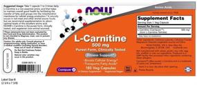 img 3 attached to 💪 Now Foods L-Carnitine 500mg: Purest Form Amino Acid for Fitness Support - 180 Veg Capsules