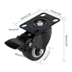 img 1 attached to 🔧 ULIFESTAR Non Marking Polyurethane Casters with High-Quality Bearings