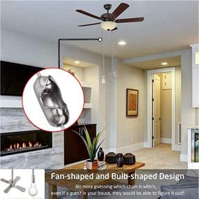 img 1 attached to 🔗 Ceiling Fan Pull Chain Ornaments + Extension Chains with Decorative Light Bulb and Fan Cord, 13.6 Inches Fan Pull Chain Set for Ceiling Light Lamp/Fan Chain, Nickel Finish