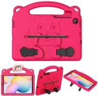 🐻 premium eva bear case: greenure kids case for samsung galaxy tab s6 lite 10.4'' 2020 - durable hand-grip, stand, and pen holder (rose) logo