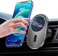 🚗 magnetic wireless car charger: magsafe mount compatible, 15w fast charging for iphone 13/12 pro max/pro/12 - air vent/dashboard, 2-in-1 logo