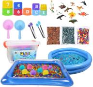 🌊 ainolway water beads for kids - 40000 non toxic water beads, includes 80 giant water beads, sensory bin kit with 2 spoons and 2 tweezers, 12pcs ocean toy, 9 cups, and 2 inflatable water mats logo