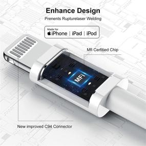 img 3 attached to 🔌 [Сертифицировано Apple MFi] Зарядное устройство DESOFICON для iPhone и iPad: 2,4А 12В быстрое зарядное устройство с разъемной складной переносной вилкой и 2 наборами кабелей 6,6 футов Lightning to USB для быстрой зарядки и синхронизации iPhone 12/11/XS/XR/X 8/iPad.