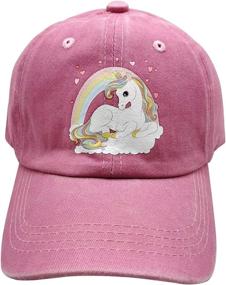 img 3 attached to 🦄 Cute Unicorn Hats for Girls: Adjustable Baseball Caps, Ages 3-12 - Waldeal