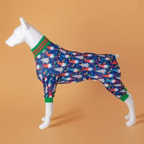 img 2 attached to 🐶 LovinPet Dog Christmas Pajamas: Funny Dog Costume for Festive Holiday, Soft Stretchy Fabric, A Gnome to FA La Navy Print - Big Dog Size - Pitbull Clothes for Christmas Party