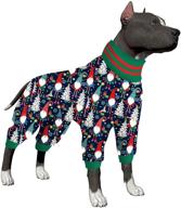 🐶 lovinpet dog christmas pajamas: funny dog costume for festive holiday, soft stretchy fabric, a gnome to fa la navy print - big dog size - pitbull clothes for christmas party логотип