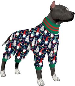 img 4 attached to 🐶 LovinPet Dog Christmas Pajamas: Funny Dog Costume for Festive Holiday, Soft Stretchy Fabric, A Gnome to FA La Navy Print - Big Dog Size - Pitbull Clothes for Christmas Party