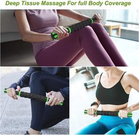 img 1 attached to 🟢 Ultimate Back Pain Relief Bundle: Back Stretcher Cushion Massager & Muscle Roller Stick for Athletes - Green