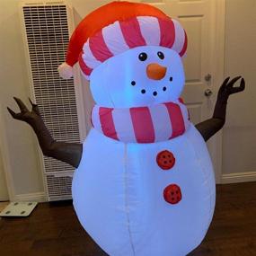 img 2 attached to 🎅 GOOSH 5 FT Outdoor Snowman Inflatable Decoration with LED Lights - Clearance on Christmas Yard Décor for Holiday Parties, Gardens or Yards