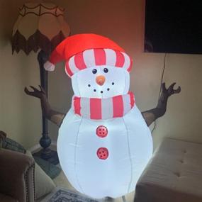 img 1 attached to 🎅 GOOSH 5 FT Outdoor Snowman Inflatable Decoration with LED Lights - Clearance on Christmas Yard Décor for Holiday Parties, Gardens or Yards